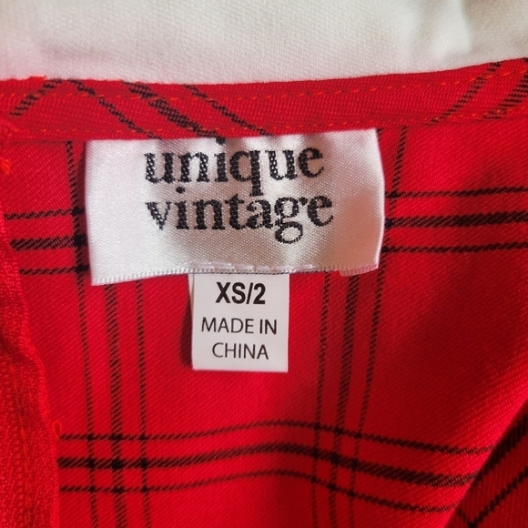 Unique Vintage Red Retro Eloise Midi Swing Dress Size XS / 2 - Picture 5 of 5